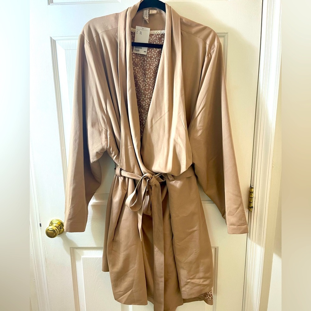 NEW H&M Waterfall Belted Lightweight Blazer Jacket
